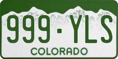 CO license plate 999YLS