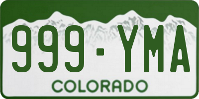 CO license plate 999YMA