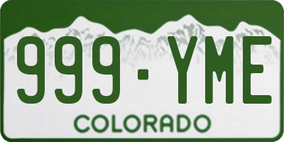 CO license plate 999YME