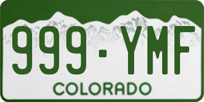 CO license plate 999YMF