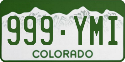 CO license plate 999YMI