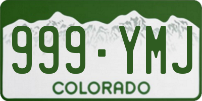 CO license plate 999YMJ