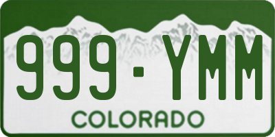 CO license plate 999YMM