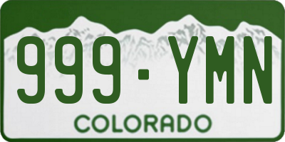 CO license plate 999YMN