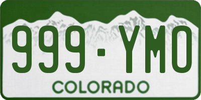 CO license plate 999YMO