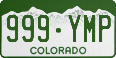 CO license plate 999YMP