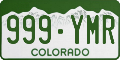 CO license plate 999YMR