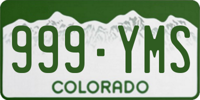 CO license plate 999YMS