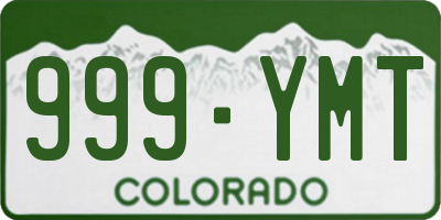 CO license plate 999YMT