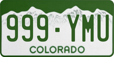 CO license plate 999YMU