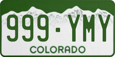 CO license plate 999YMY
