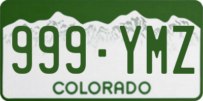 CO license plate 999YMZ