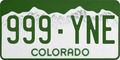 CO license plate 999YNE