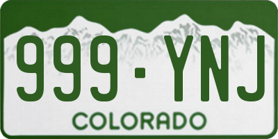 CO license plate 999YNJ