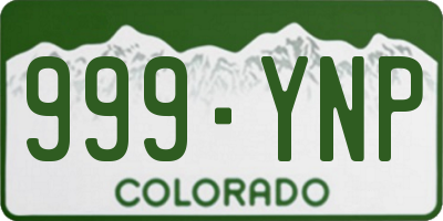CO license plate 999YNP