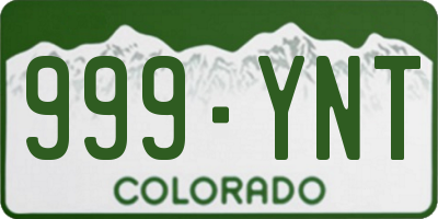 CO license plate 999YNT