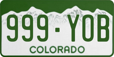 CO license plate 999YOB