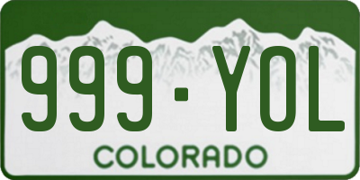 CO license plate 999YOL