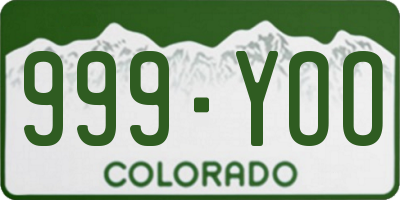 CO license plate 999YOO