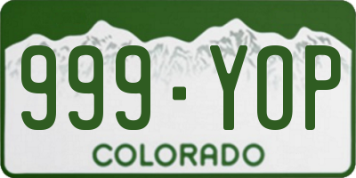CO license plate 999YOP