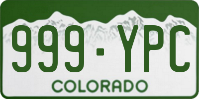 CO license plate 999YPC