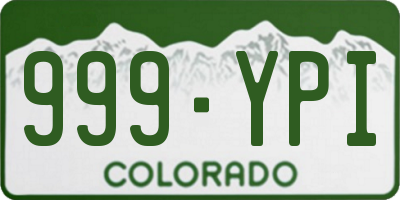CO license plate 999YPI