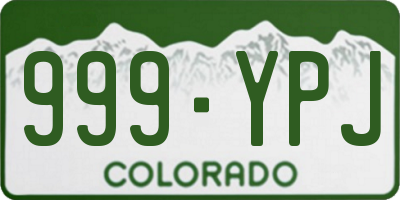 CO license plate 999YPJ