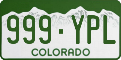 CO license plate 999YPL