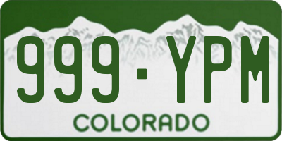 CO license plate 999YPM