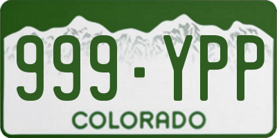 CO license plate 999YPP