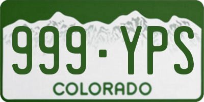 CO license plate 999YPS