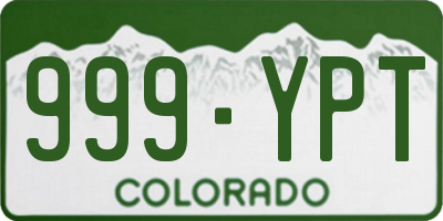 CO license plate 999YPT