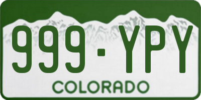 CO license plate 999YPY