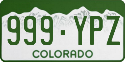 CO license plate 999YPZ