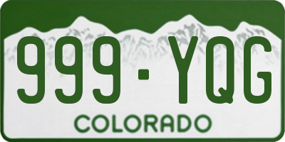 CO license plate 999YQG