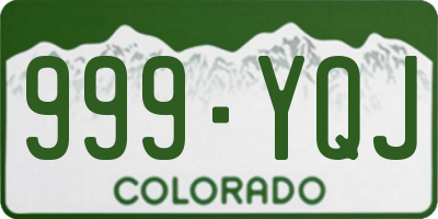 CO license plate 999YQJ