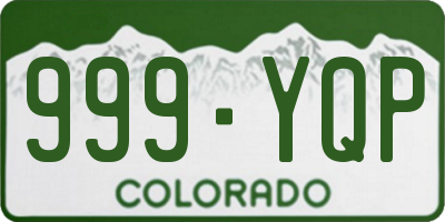 CO license plate 999YQP