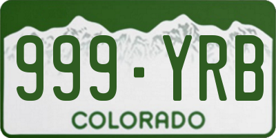 CO license plate 999YRB