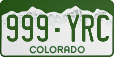 CO license plate 999YRC