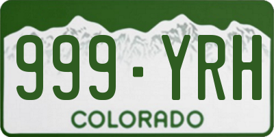 CO license plate 999YRH