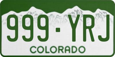 CO license plate 999YRJ