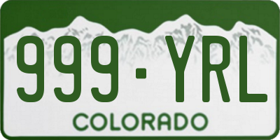 CO license plate 999YRL