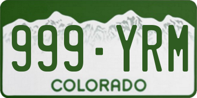 CO license plate 999YRM