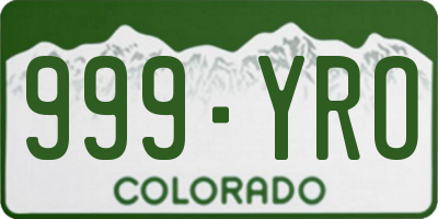 CO license plate 999YRO
