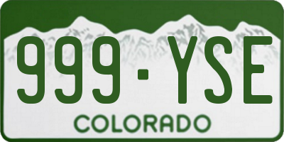 CO license plate 999YSE