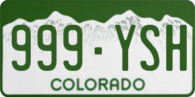 CO license plate 999YSH