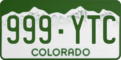 CO license plate 999YTC