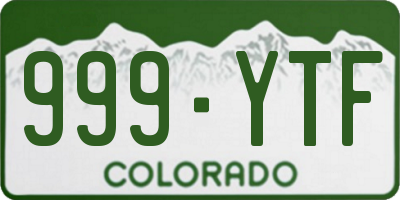 CO license plate 999YTF