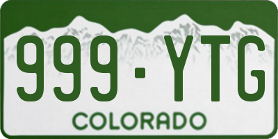 CO license plate 999YTG