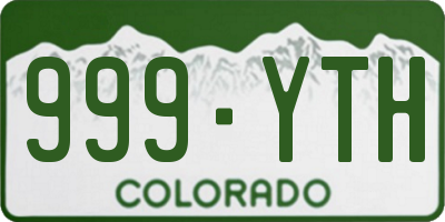 CO license plate 999YTH